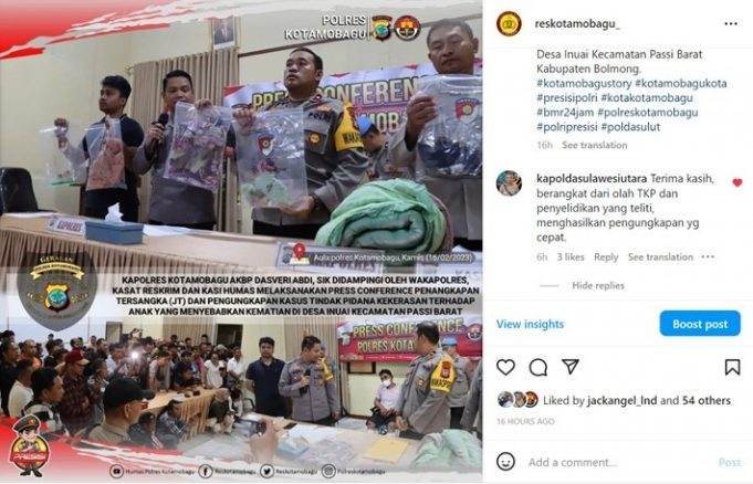 Tepat & Cepat Ungkap Kasus Kekerasan Anak Di Desa Inuai, Kapolda Sulut Apresiasi Polres Kotamobagu