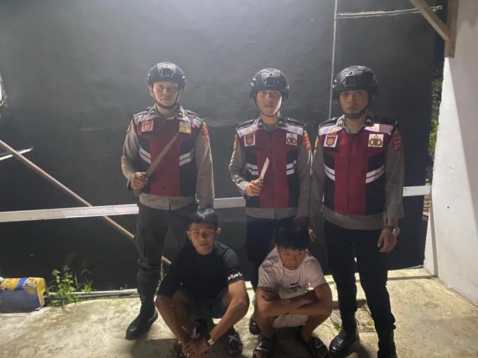 Unit Patroli Regu A Polres Kotamobagu Amankan Pemuda Bawa Sajam