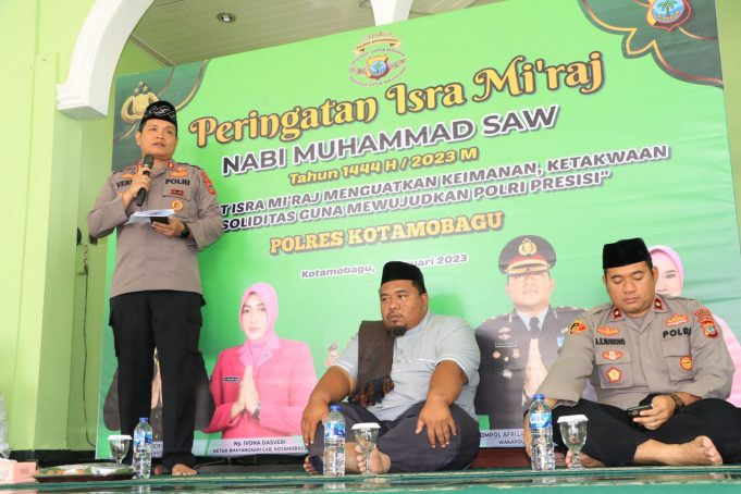 Polres Kotamobagu Gelar Peringatan Isra Mi’raj 1444 H, Kapolres Ajak Jajarannya Teladani Ketaatan Rasulullah SAW