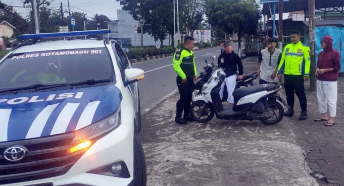 Sejumlah Sepeda Motor Diamankan Sat Lantas Polres Kotamobagu Saat Patroli Subuh