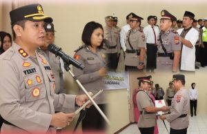 Sertijab Kapolsek Lolayan, Ini Pesan Kapolres Kotamobagu Kepada Pejabat Lama dan Baru