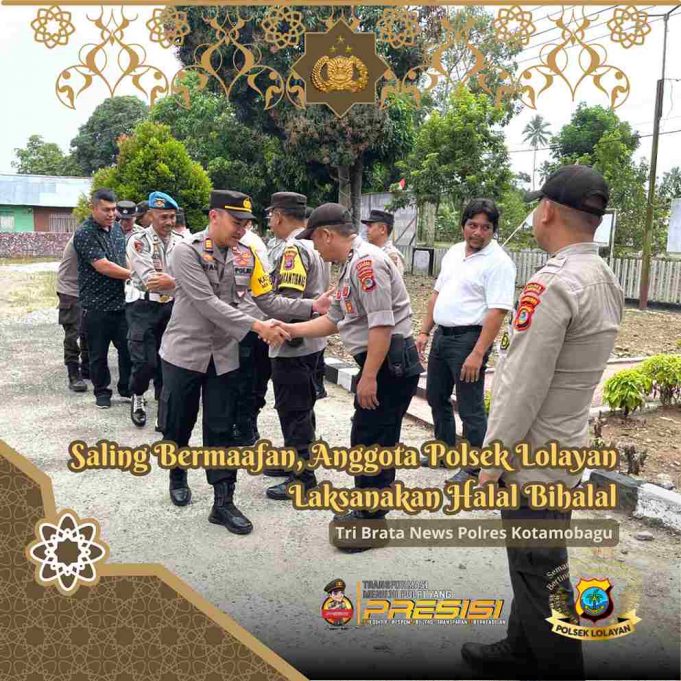 Saling Bermaafan, Anggota Polsek Lolayan Laksanakan Halal Bihalal.