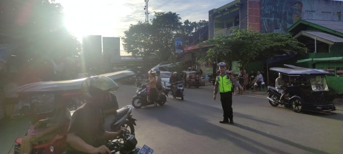 Sat Lantas Polres Kotamobagu Amankan Arus Lalin di Tengah Aktifitas Pasar Kuliner Ramadhan