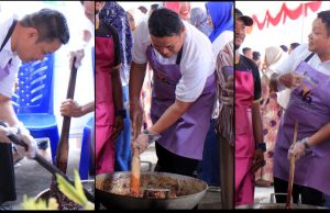 Hadiri Kotamobagu Expo 2023 Bersama Forkopimda, Kapolres AKBP Dasveri Abdi SIK Ikuti Lomba Membuat “Alingkoge”.
