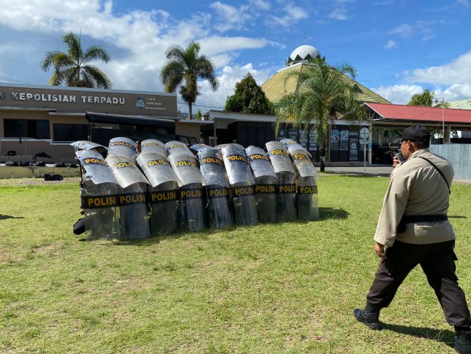 Tingkatkan Kemampuan Personil, Satuan Samapta Polres Kotamobagu Lakukan Latihan Dalmas