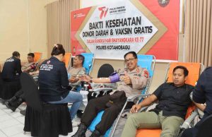 Ambil Bagian Dalam Misi Kemanusiaan, Polres Kotamobagu Gelar Bakti Kesehatan Donor Darah & Vaksinasi Gratis