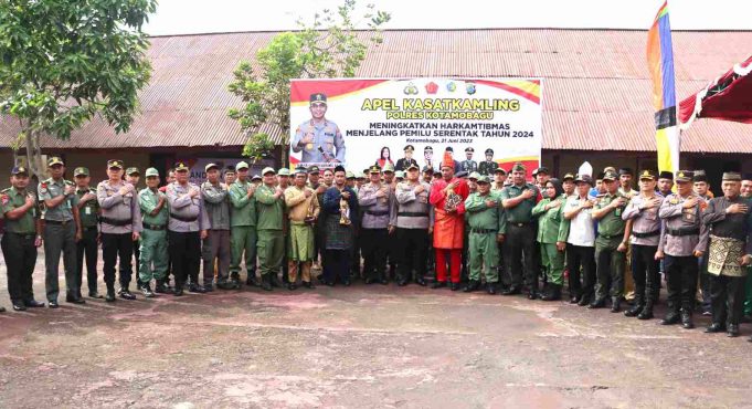 Jelang Pemilu Serentak 2024, Polres Kotamobagu Menggelar Apel Kasatkamling Dalam Rangka Meningkatkan Harkamtibmas