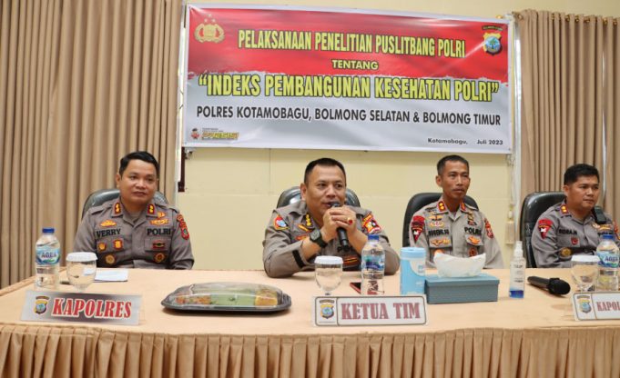 Puslitbang Polri Lakukan Penelitian Indeks Pembangunan Kesehatan Polri Kepada Polres Kotamobagu dan Polres se-BMR