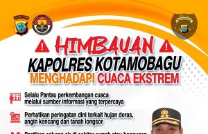 Menghadapi Cuaca Ekstrem, Kapolres Kotamobagu Himbau Masyarakat Tetap Waspada