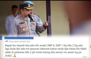 Aksi Tawuran Antar Pelajar Meningkat di Kota Kotamobagu, Kapolres Seriusi Dengan Ambil Langkah Peventif