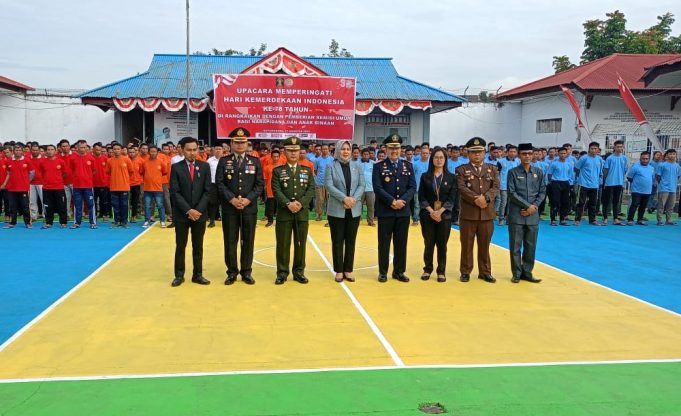 Kapolres Bersama Forkopimda Kotamobagu Hadiri Upacara HUT RI Ke-78 di Rutan Kelas IIB Kotamobagu, 145 Narapidana Terima Remisi
