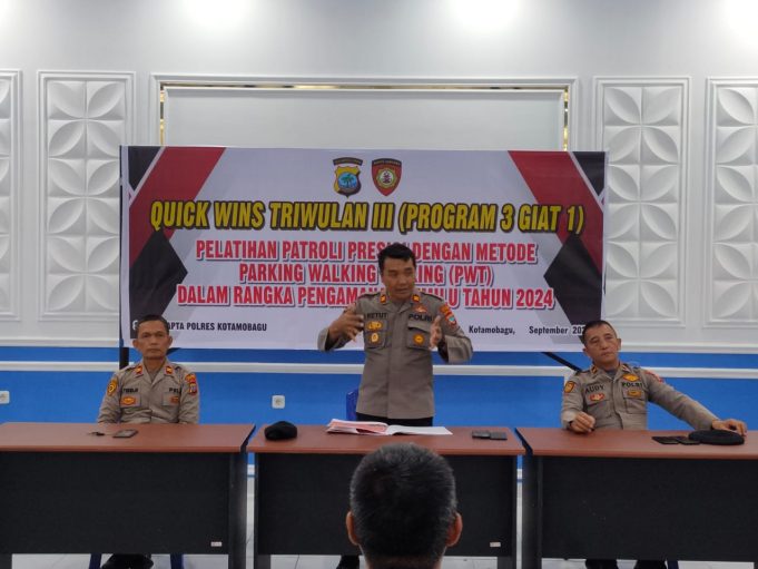 Sat Samapta Polres Kotamobagu Gelar Pelatihan Fungsi Teknis Parking Walking Talking (PWT)