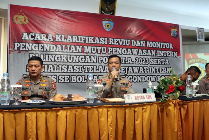 Tim Itwasum Polri Klarifikasi, Reviu dan Monitoring Pengendalian Mutu Pengawasan Terhadap Polres se-Bolmong Raya