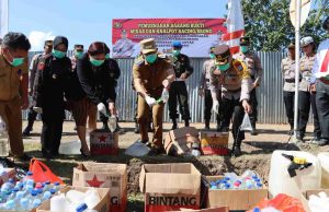 Forkopimda Kota Kotamobagu Musnahkan Barang Bukti Miras dan Knalpot Brong Hasil Operasi Pekat 2023