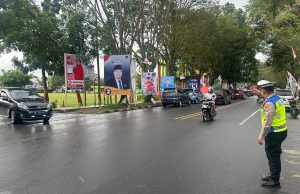 Cegah Kemacetan & Keselamatan Pengendara, Sat Lantas Polres Kotamobagu Lakukan Strong Point