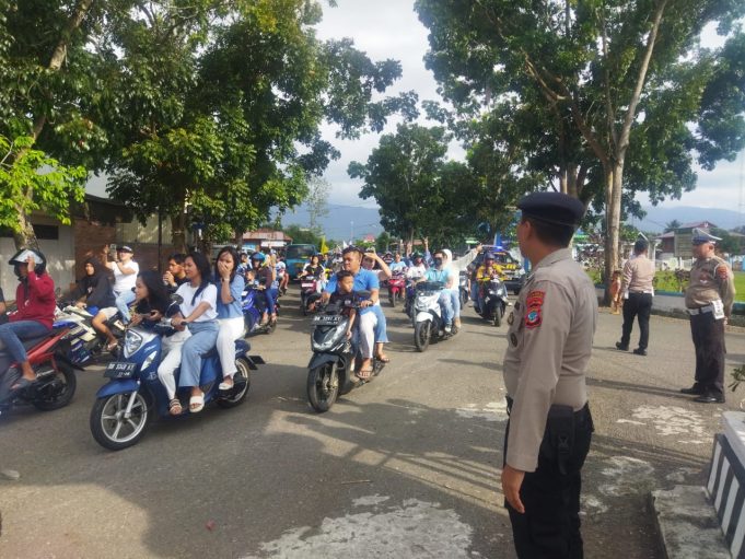 Aksi Konvoi Tak Terhindarkan, Polres Kotamobagu Sigap Terjunkan Sejumlah Personil Kawal Mobilisasi Massa