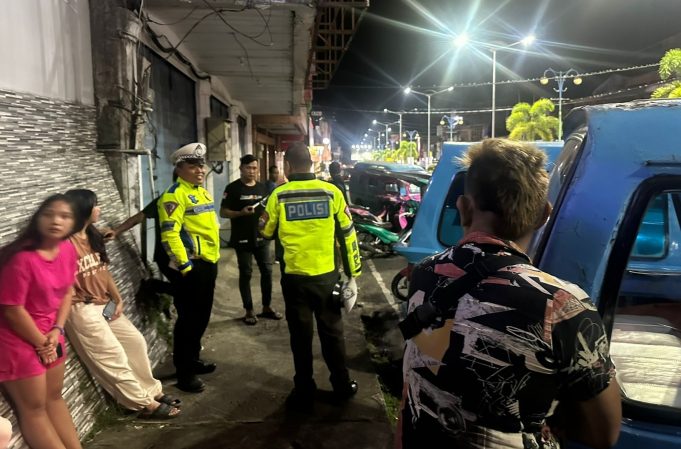 Wujudkan Rasa Aman, Polres Kotamobagu Gelar Patroli Blue Light di Malam Hari