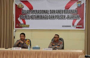 Kapolres Kotamobagu Pimpin Gelar Operasional dan Anev Bulanan Polres Kotamobagu Beserta Polsek Jajaran