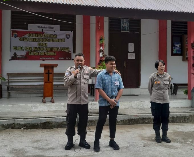 Sat Binmas Polres Kotamobagu Gelar Pertemuan dan Pembinaan Kemitraan dengan Sekolah SMK Kristen