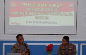 Polres Kotamobagu Terima Penyuluhan Hukum dari Kepala Bidang Hukum Polda Sulut