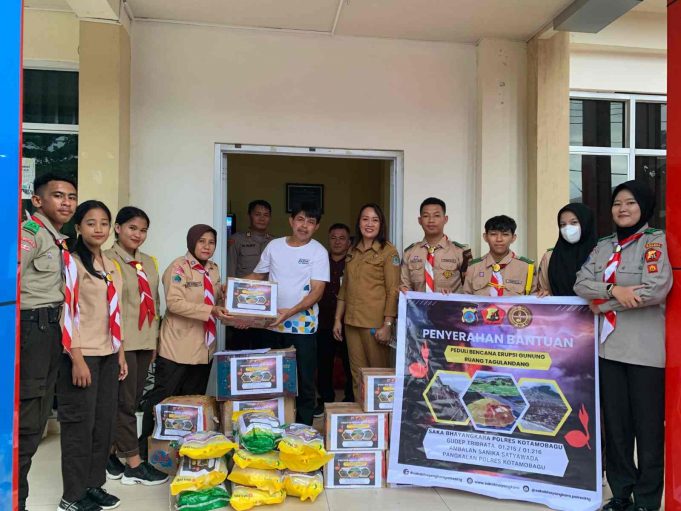 Solidaritas Saka Bhayangkara Polres Kotamobagu: Bantuan Peduli Korban Erupsi Gunung Ruang Tagulandang