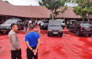 Kasat Reskrim Buat Lapangan Apel Polres Kotamobagu Jadi Barisan Kendaraan Penimbun BBM Bersubsidi