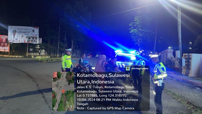 Satlantas Polres Kotamobagu Gelar Blue Light Patrol Minimalisir Kejahatan Jalanan dan Pelanggaran Lalu Lintas