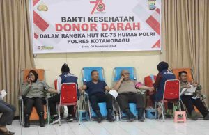 Polres Kotamobagu Gelar Donor Darah untuk Peringati HUT Humas Polri ke-73