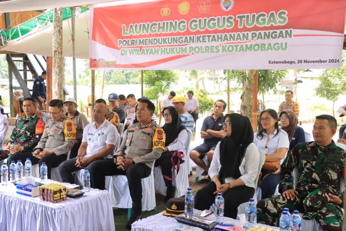 Totalitas Dukung Program Nasional: Polres Kotamobagu Hadiri Launching Gugus Tugas Ketahanan Pangan