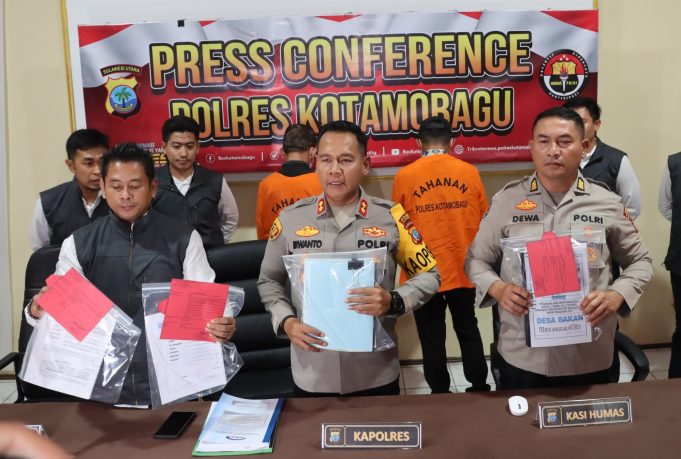 Dugaan Korupsi Rugikan Negara Senilai 6,6 miliar, Polres Kotamobagu Tahan Oknum Kepala Desa Bakan