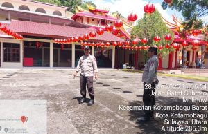 Polsek Kotamobagu Gelar KRYD, Patroli di Terminal Bonawang & Klenteng Jelang Imlek
