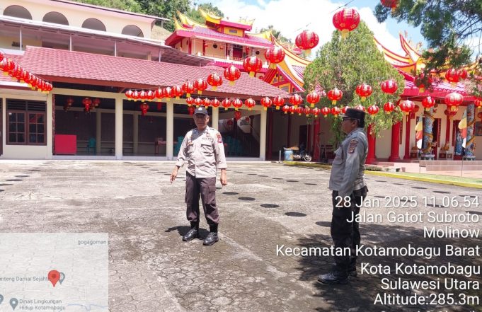 Polsek Kotamobagu Gelar KRYD, Patroli di Terminal Bonawang & Klenteng Jelang Imlek