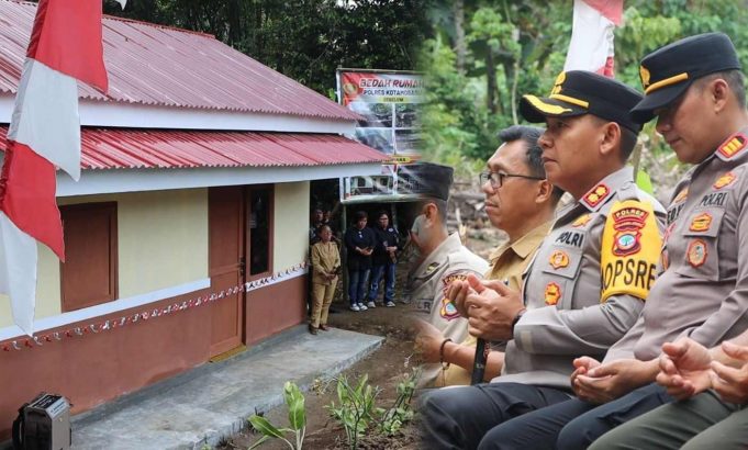 Hari Ini Diresmikan Kapolres, Bedah Rumah Gerakan MOTABI Polres Kotamobagu Diselesaikan Dalam Waktu 18 Hari