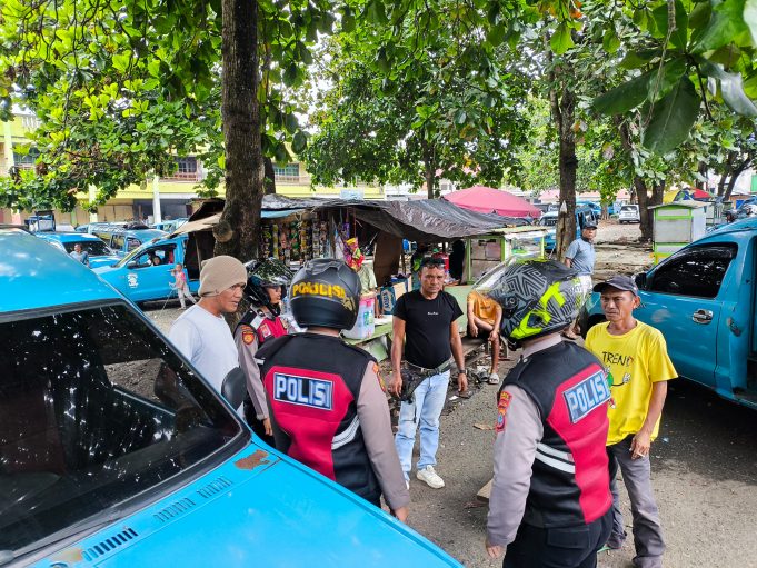 Beri Pesan Kamtibmas, Tim Patroli Presisi Polres Kotamobagu Sambangi Terminal Bonawang Mongkonai Barat