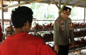 Wakapolres Kotamobagu Dukung Program Asta Cita Presiden RI Kunjungi Peternak Ayam Petelur di Desa Tabang