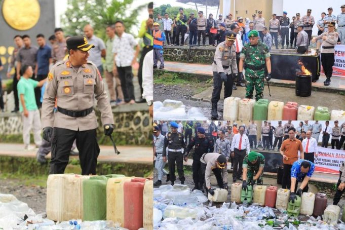 Dimoment Suci Ramadhan, Polres Kotamobagu Musnahkan Barang Bukti Narkoba, Miras, dan Knalpot Racing