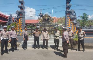 Pengamanan Persembahyangan Tawur Agung Kesanga di Pura Jagadnatha Berjalan Aman
