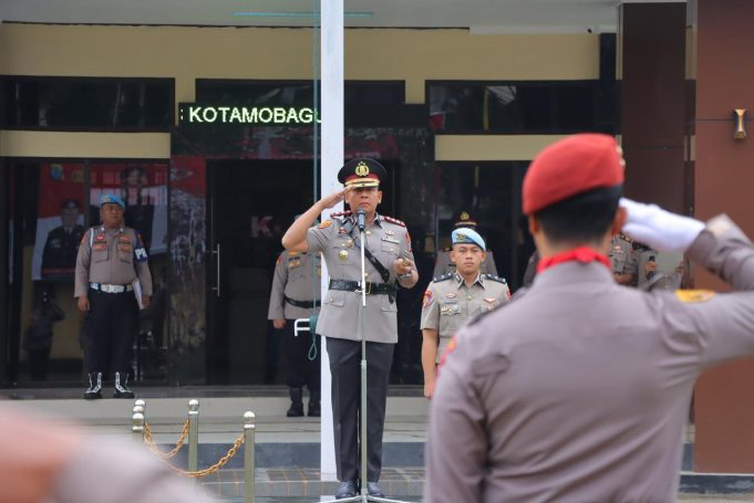 Peringati Hari Juang Polri, Polres Kotamobagu Gelar Upacara Dipimpin Kapolres