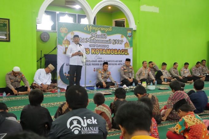 Bangun Sinergi dan Doa untuk Negeri, Polres Kotamobagu Peringati Maulid Nabi Bersama Komunitas Ojol dan Anak Panti