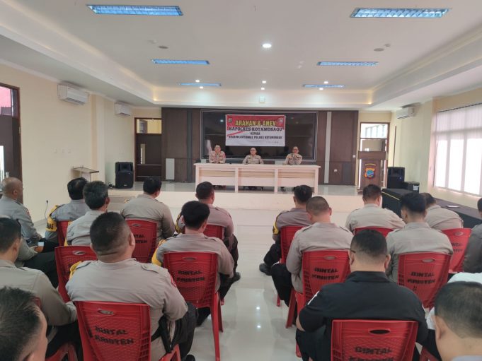 Arahan dan Anev Bhabinkamtibmas, Polres Kotamobagu Perkuat Manajemen Konflik dan Ketahanan Pangan