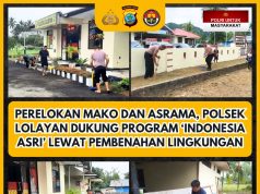 Perelokan Mako dan Asrama, Polsek Lolayan Dukung Program ‘Indonesia Asri’ Lewat Pembenahan Lingkungan