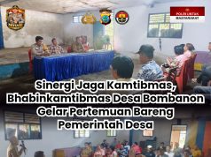 Sinergi Jaga Kamtibmas, Bhabinkamtibmas Desa Bombanon Gelar Pertemuan Bareng Pemerintah Desa
