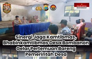 Sinergi Jaga Kamtibmas, Bhabinkamtibmas Desa Bombanon Gelar Pertemuan Bareng Pemerintah Desa