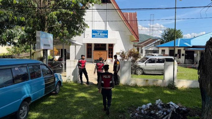 Pantera Presisi Samapta Polres Kotamobagu Totalitas Kawal Ibadah Kenaikan Yesus Kristus