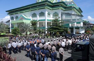 Sinergitas Tanpa Batas, Polres Kotamobagu Gelar Apel Pasukan Gabungan Kawal Tablig Akbar UAS