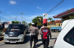 Tim Pantera Presisi dan Piket Fungsi Tertibkan Antrian Solar Subsidi di SPBU Matali