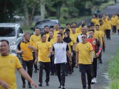 Jaga Kebugaran Personel, Kapolres Kotamobagu Pimpin Pelaksanaan Olahraga Jumat Pagi