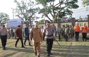 Antisipasi Dampak Cuaca Ekstrem, Polres Kotamobagu Gelar Apel Pasukan Kesiapsiagaan Tanggap Bencana El Nino Bersama Forkopimda