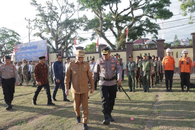 Antisipasi Dampak Cuaca Ekstrem, Polres Kotamobagu Gelar Apel Pasukan Kesiapsiagaan Tanggap Bencana El Nino Bersama Forkopimda