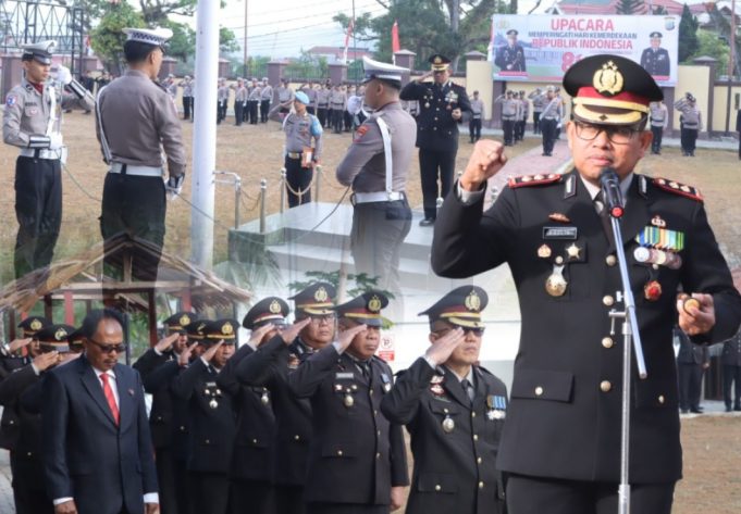 Polres Kotamobagu Gelar Upacara HUT ke-81 Kemerdekaan RI, Teguhkan Semangat Pengabdian dan Kebangsaan